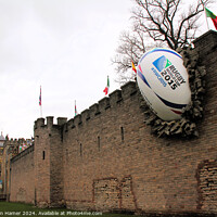 Buy canvas prints of Cardiff Castle with Rugby Ball by Stephen Hamer