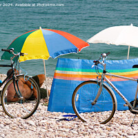 Buy canvas prints of Bikes and Beach by Stephen Hamer