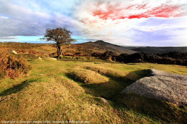 Fiery Skies of Dartmoor Picture Board by Stephen Hamer