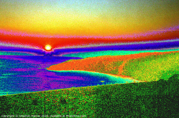 Psychedelic Sunset Picture Board by Stephen Hamer
