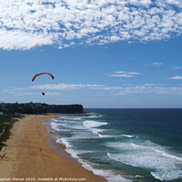 Buy canvas prints of Hang Glider over Mona Vale Beach by Stephen Hamer