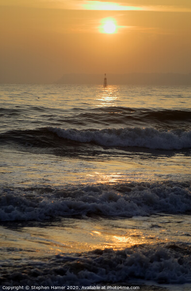 Sunrise & Navigation Bouy Picture Board by Stephen Hamer