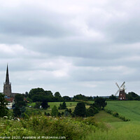 Buy canvas prints of Thaxted Church & Windmill by Stephen Hamer