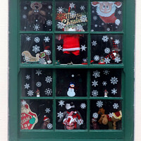 Buy canvas prints of Merry Christmas window by Stephen Hamer