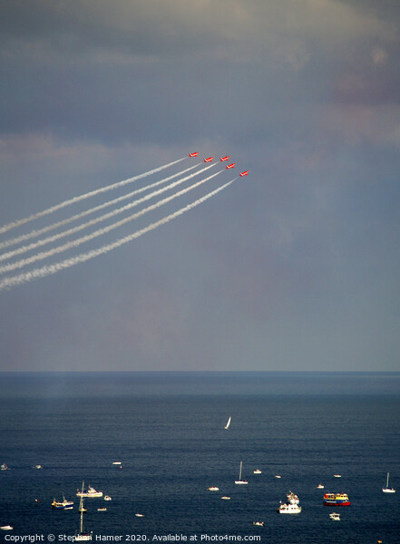 Red Arrows over Tor Bay Picture Board by Stephen Hamer