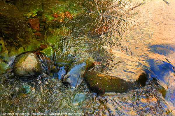 River Water Over Stones Picture Board by Stephen Hamer