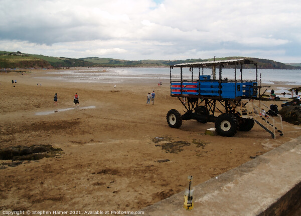 Burgh Island Sea Tractor Picture Board by Stephen Hamer
