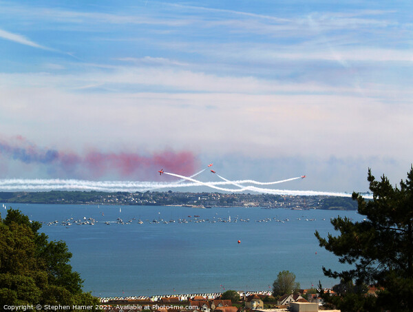 Torbay Red Arrows Picture Board by Stephen Hamer