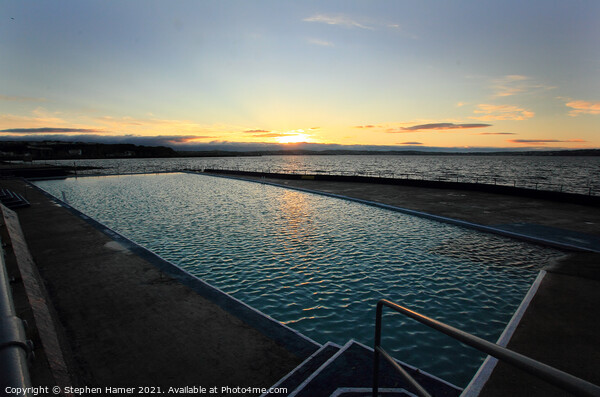 Shoalstone Pool at Sunset Picture Board by Stephen Hamer