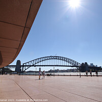 Buy canvas prints of Sun Burst over Sydney Harbour Bridge by Stephen Hamer