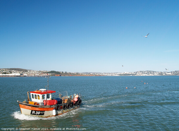 Fishing Boat returning to Harbour Picture Board by Stephen Hamer