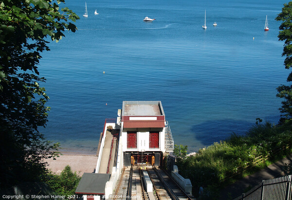 Babbacombe Cliff Railway Picture Board by Stephen Hamer
