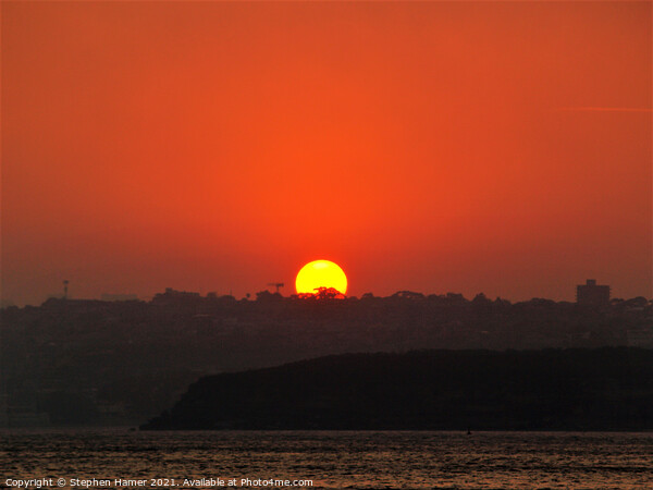 Sydney Setting Sun Picture Board by Stephen Hamer