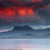 Buy canvas prints of Gloaming Fire and Mist, Beinn Ghobhlach, Scotland by David Forster