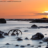 Buy canvas prints of Seaham Wheels at Sunrise, County Durham, UK by David Forster