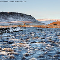 Buy canvas prints of The River Tees and Cronkley Fell in Winter, Teesdale, UK by David Forster