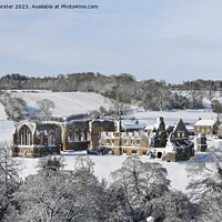 Buy canvas prints of Egglestone Abbey Winter Scene, Barnard Castle, County Durham by David Forster