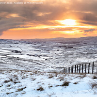 Buy canvas prints of Winter Sunrise over Harwood in Teesdale, County Durham, UK by David Forster