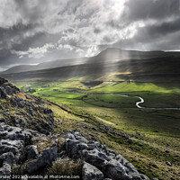 Buy canvas prints of Ingleborough and the River Doe from Twisleton Scar, Yorkshire, UK by David Forster