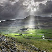 Buy canvas prints of Ingleborough and the River Doe from Twisleton Scar, Yorkshire, UK by David Forster
