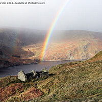 Buy canvas prints of Rainbow Arching over Haweswater, Lakes District, Cumbria, UK by David Forster