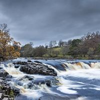 Buy canvas prints of Autumn Colour Low Force Waterfall Teesdale by David Forster