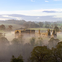 Buy canvas prints of Egglestone Abbey Morning Mist by David Forster