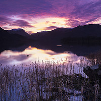 Buy canvas prints of Ullswater Sunset, Lake District, Cumbria, UK by David Forster