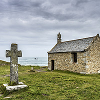 Buy canvas prints of  Against the Storm the Chapel of St Samson  by David Forster