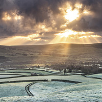 Buy canvas prints of Spectacular Crepuscular Rays Over the North Pennin by David Forster