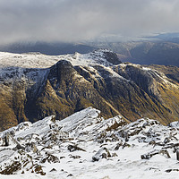 Buy canvas prints of Bowfell Winter View, Lake District by David Forster
