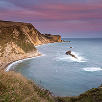 Buy canvas prints of Last Light, Man o War Cove, Dorset by David Forster
