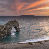 Buy canvas prints of Twilight at Durdle Door, Dorset by David Forster