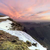 Buy canvas prints of Striding Edge from Nethermost Pike at Dawn, Lake D by David Forster