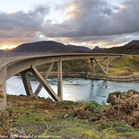 Buy canvas prints of The Kylesku Bridge Sunrise Highlands, Scotland, UK by David Forster