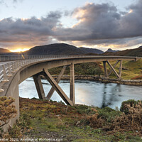 Buy canvas prints of The Kylesku Bridge Sunrise, Highlands, Scotland, U by David Forster