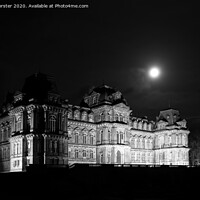 Buy canvas prints of Moonlight over the Bowes Museum, Barnard Castle, County Durham,  by David Forster