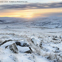 Buy canvas prints of North Pennines Winter Sunset, Upper Teesdale, County Durham, UK by David Forster