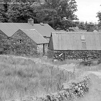Buy canvas prints of Old farm buildings in monochrome  by Richard Long