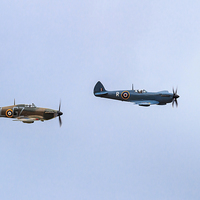 Buy canvas prints of  Hurricane and Spitfire by Richard Long