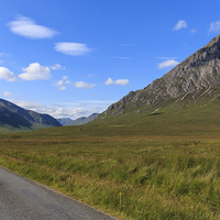 Buy canvas prints of The famous road to Glen Etive by Richard Long