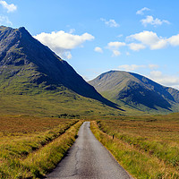 Buy canvas prints of Narrow Road to Glen Etive Scotland by Richard Long