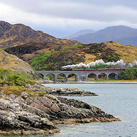 Buy canvas prints of Jacobite Steam Train crossing Loch Nan Uamh by Richard Long