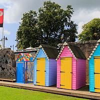 Buy canvas prints of Colourful Bathing Huts by Richard Long