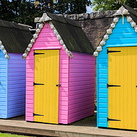 Buy canvas prints of Colourful Bathing Huts by Richard Long