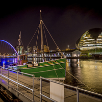 Buy canvas prints of  The Tyne at night by Phil Reay