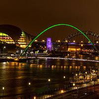 Buy canvas prints of The Tyne at night.  by Phil Reay