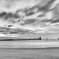 Buy canvas prints of Blyth beach and piers by Phil Reay