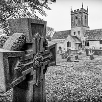 Buy canvas prints of St Eadburgha`s church & graveyard  by Phil Reay
