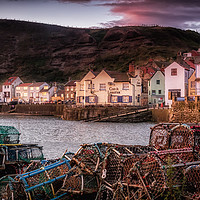 Buy canvas prints of Staithes harbour at sunrise by Phil Reay